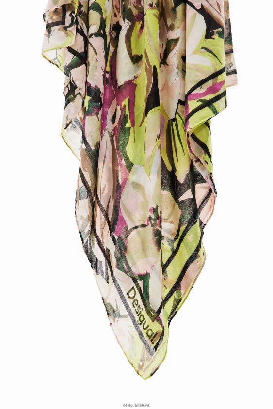 Desigual moterys stačiakampio formos gėlėtas foulardas priedas S606BV1411