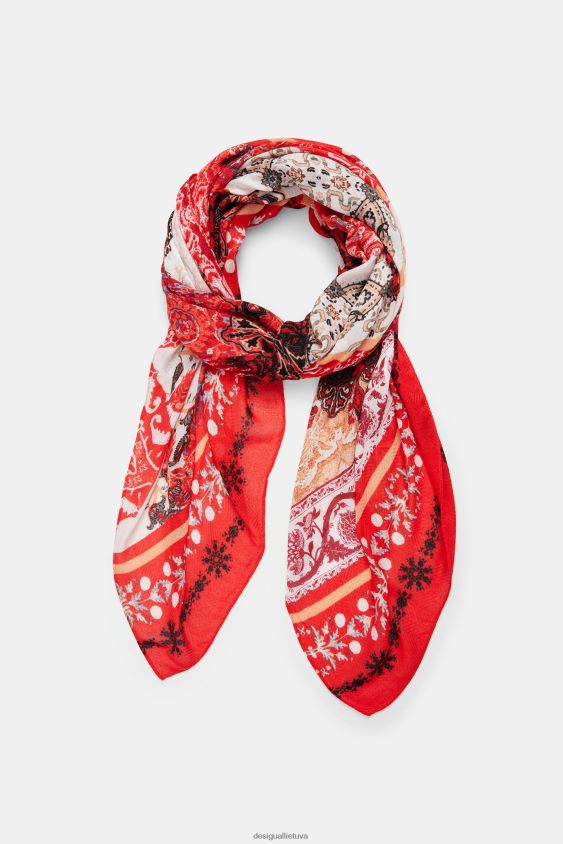 Desigual moterys stačiakampio formos indonezietiškas foulardas priedas S606BV1149