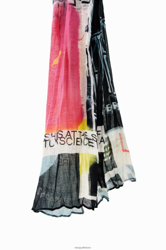 Desigual moterys stačiakampis raukšlėtas laikraštis priedas S606BV338