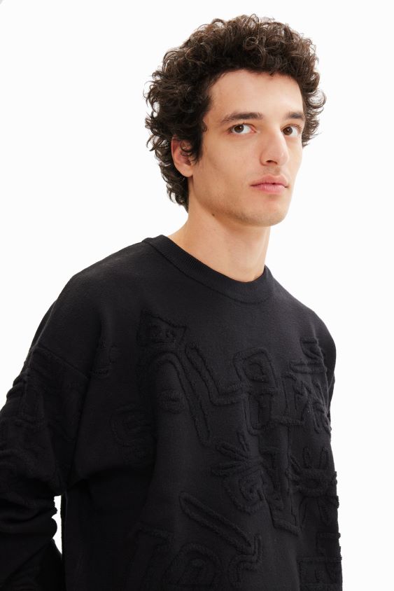 Desigual vyrų laisvas džemperis su rankšluosčiu apranga S606BV1558