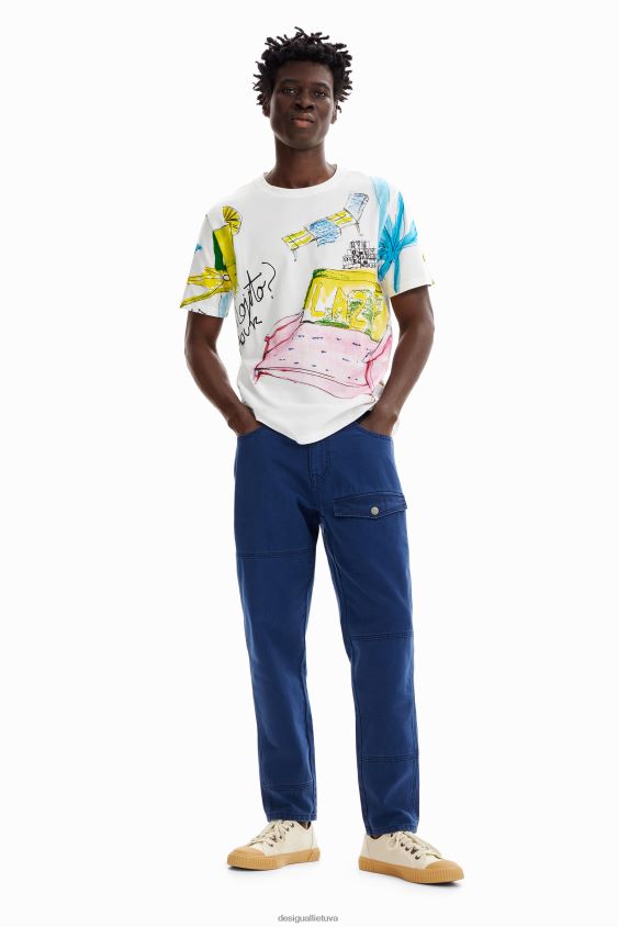 Desigual vyrų angelo marškinėliai trumpomis rankovėmis apranga S606BV1604