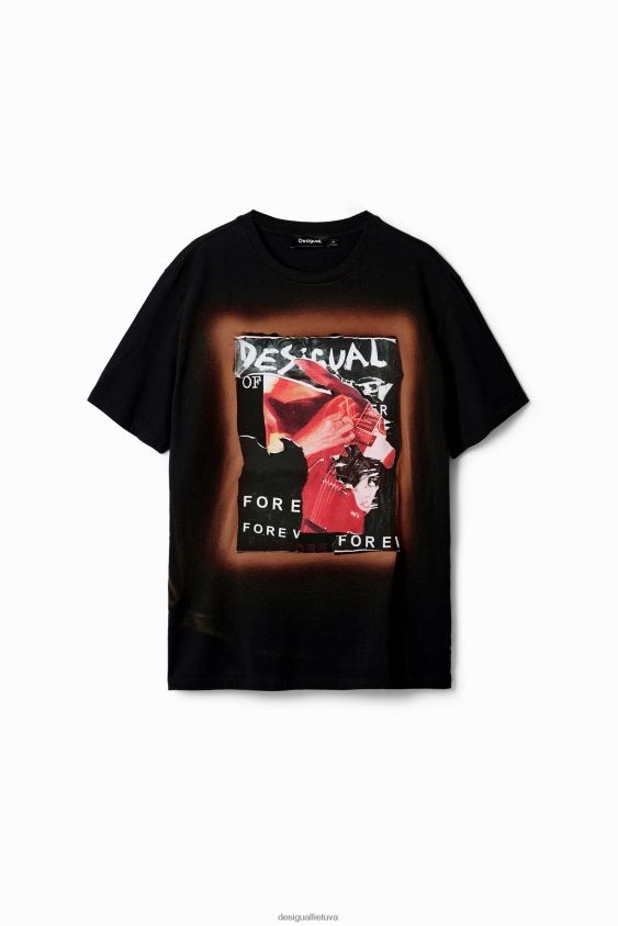 Desigual vyrų koliažo pleistrai marškinėliai apranga S606BV1618