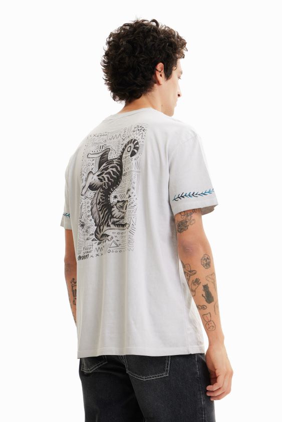 Desigual vyrų marginti ir užtaisyti marškinėliai apranga S606BV1693