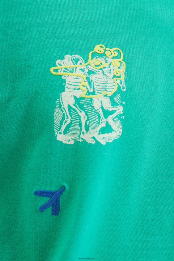 Desigual vyrų meniškai siuvinėti marškinėliai apranga S606BV1570