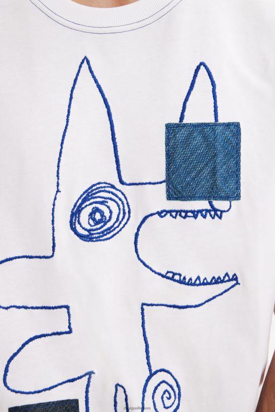 Desigual vyrų meniški gyvūnų marškinėliai apranga S606BV1671