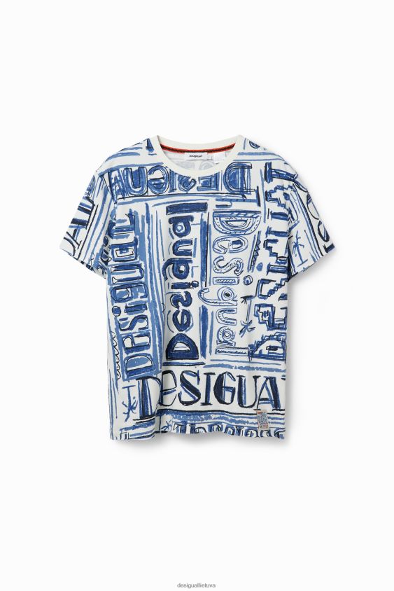 Desigual vyrų meno marškinėliai su logotipu apranga S606BV1592
