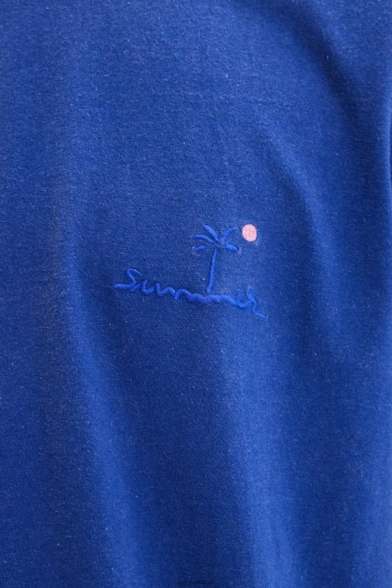 Desigual vyrų siuvinėti paprasti marškinėliai apranga S606BV1690