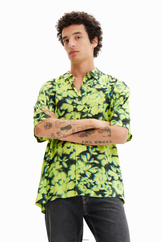 Desigual vyrų gėlėti kurorto marškinėliai apranga S606BV1692