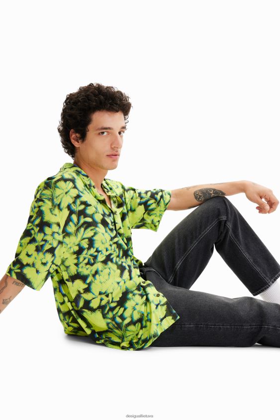 Desigual vyrų gėlėti kurorto marškinėliai apranga S606BV1692