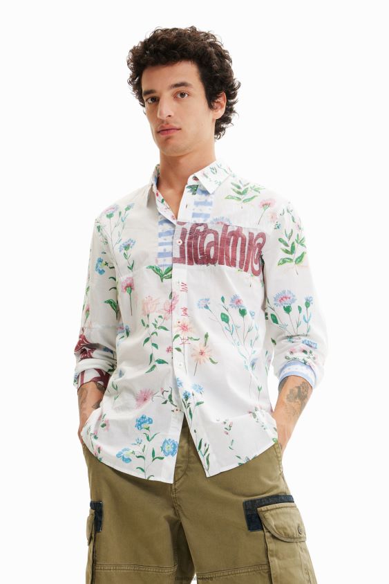 Desigual vyrų gėlėti voile marškinėliai apranga S606BV1533