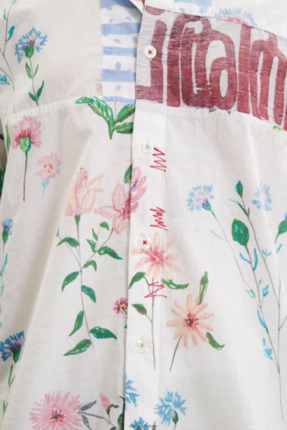 Desigual vyrų gėlėti voile marškinėliai apranga S606BV1533