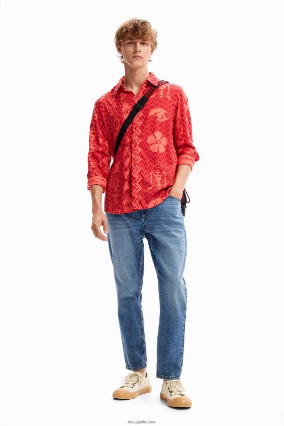 Desigual vyrų geometrinės tekstūros marškiniai apranga S606BV1589