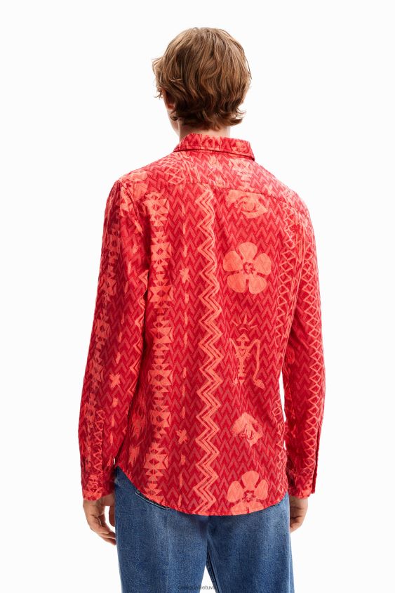 Desigual vyrų geometrinės tekstūros marškiniai apranga S606BV1589