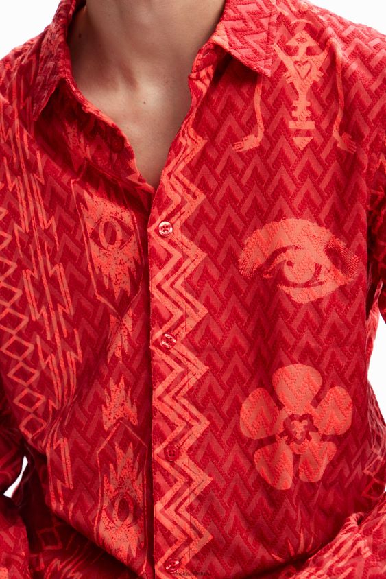 Desigual vyrų geometrinės tekstūros marškiniai apranga S606BV1589