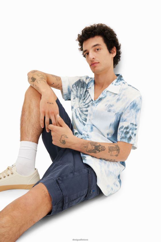 Desigual vyrų kaklaraištis kurorto marškinėliai apranga S606BV1585