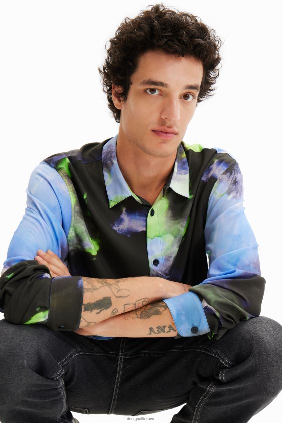 Desigual vyrų krentantys marškiniai ilgomis rankovėmis apranga S606BV1580