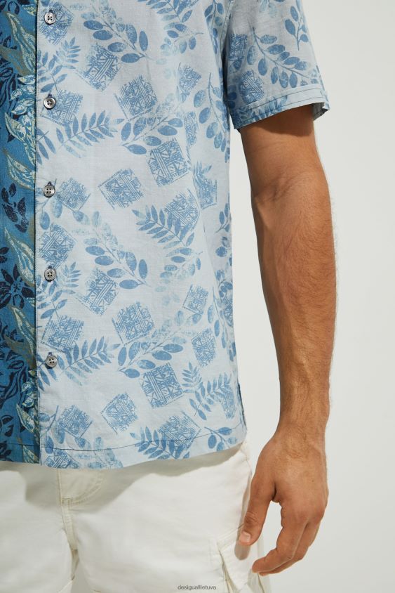 Desigual vyrų marškinėliai trumpomis rankovėmis gėlės apranga S606BV1697