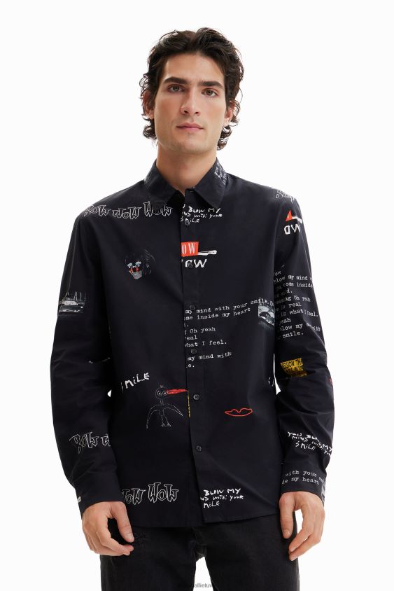 Desigual vyrų meniški žinučių marškinėliai apranga S606BV1525