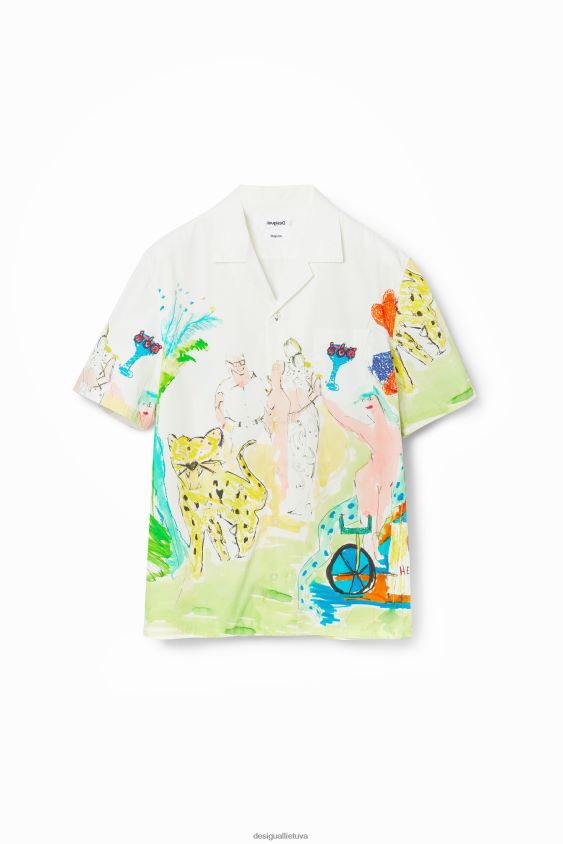 Desigual vyrų meniški kurorto marškinėliai apranga S606BV1619
