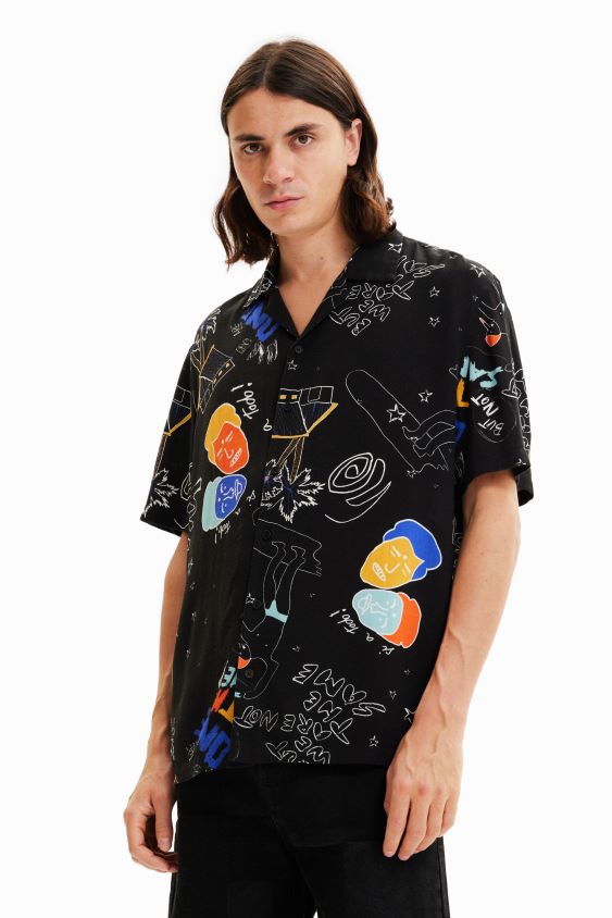 Desigual vyrų meniški kurorto marškinėliai apranga S606BV1695