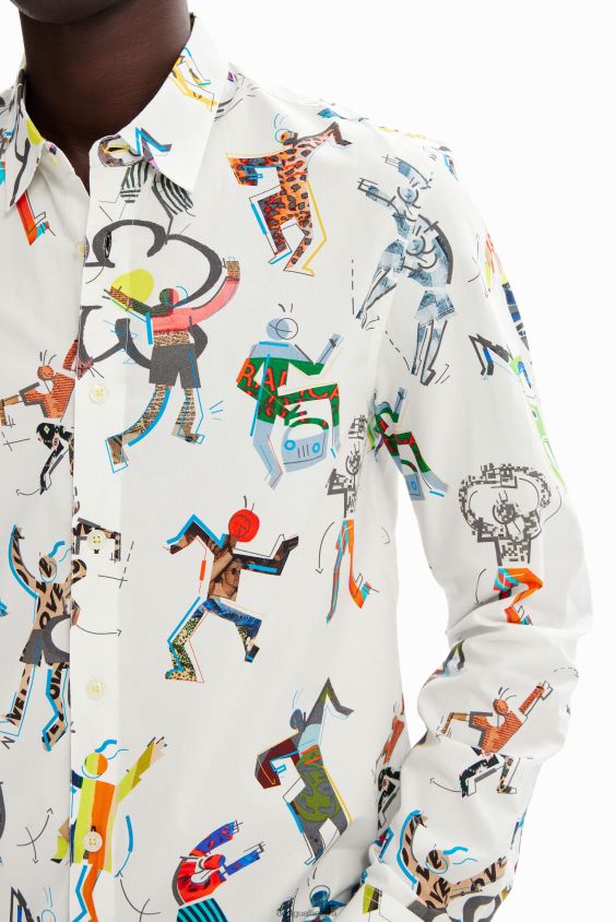 Desigual vyrų šokančių figūrų marškiniai apranga S606BV1549