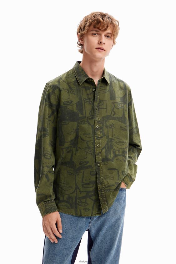 Desigual vyrų rūgštimi prausiami veido marškinėliai apranga S606BV1617