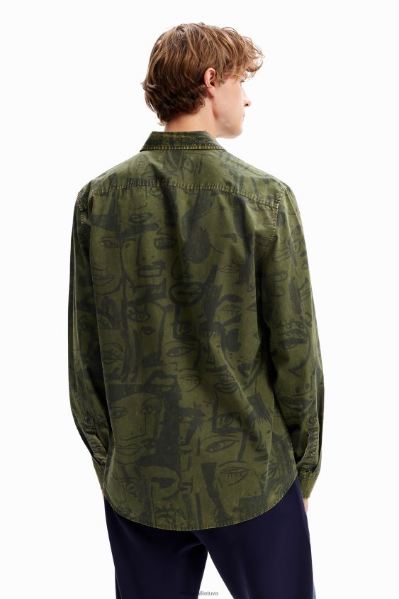 Desigual vyrų rūgštimi prausiami veido marškinėliai apranga S606BV1617